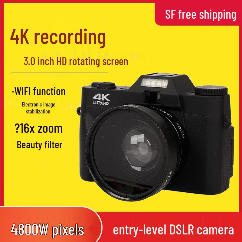 4K WiFi 4800W HD Піксельна Дзеркальна Камера для Студентів для Подорожей та Домашнього Відео.
4K WiFi 4800W HD Піксельна Дзеркальна Камера для Студентів для Подорожей та Домашнього Відео.