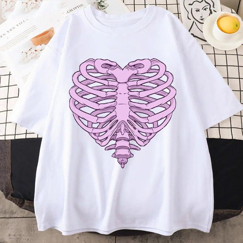 Жіноча модна естетична панк-любовна футболка зі скелетом Літні футболки з короткими рукавами Harajuku Y2K Велика верхня вулична старовинна сорочка 2XL білий
Жіноча модна естетична панк-любовна футболка зі скелетом Літні футболки з короткими рукавами Harajuku Y2K Велика верхня вулична старовинна сорочка 2XL білий