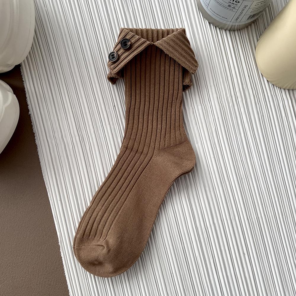 2025 New Turn-Up Cuff Socks with Hand-Sewn Buttons INS Causal Decorative Mid-Calf Cotton Socks for Girle Trendy Crew Socks One Size світло-коричневого кольору
2025 New Turn-Up Cuff Socks with Hand-Sewn Buttons INS Causal Decorative Mid-Calf Cotton Socks for Girle Trendy Crew Socks One Size світло-коричневого кольору