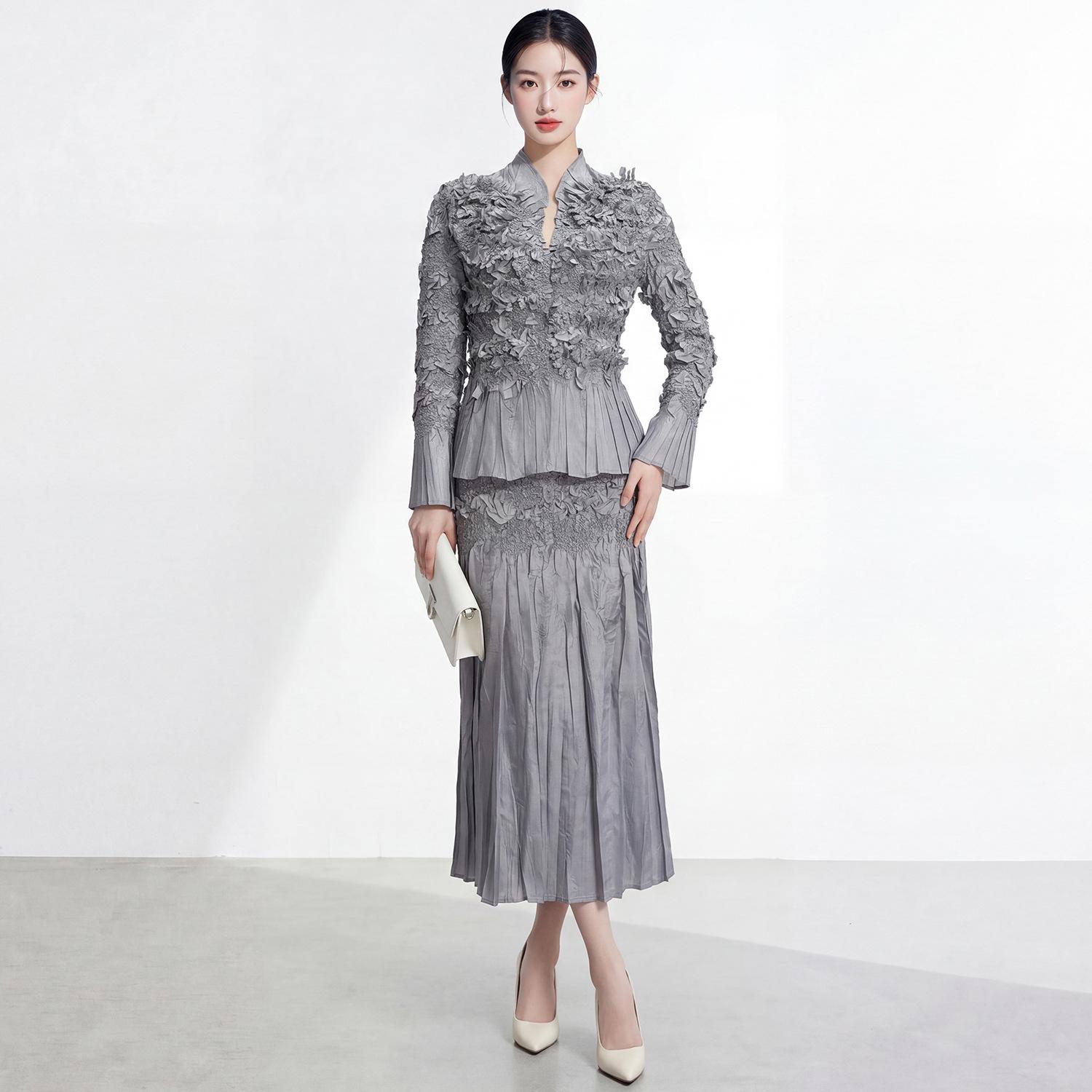 Luxury Chinese Embroidery Women s Two-Piece Set - Spring/Autumn 2026 Miyake Cardigan Ensemble Skirt Only сірий колір
Luxury Chinese Embroidery Women s Two-Piece Set - Spring/Autumn 2026 Miyake Cardigan Ensemble Skirt Only сірий колір