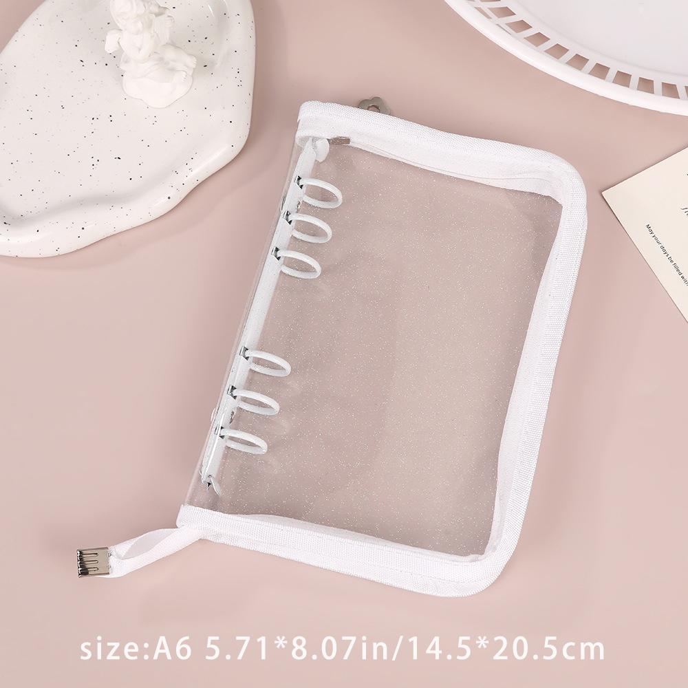 10 inner pages, 6-hole A6 zipper loose leaf notebook, soft shell album, storage card book білий
10 inner pages, 6-hole A6 zipper loose leaf notebook, soft shell album, storage card book білий