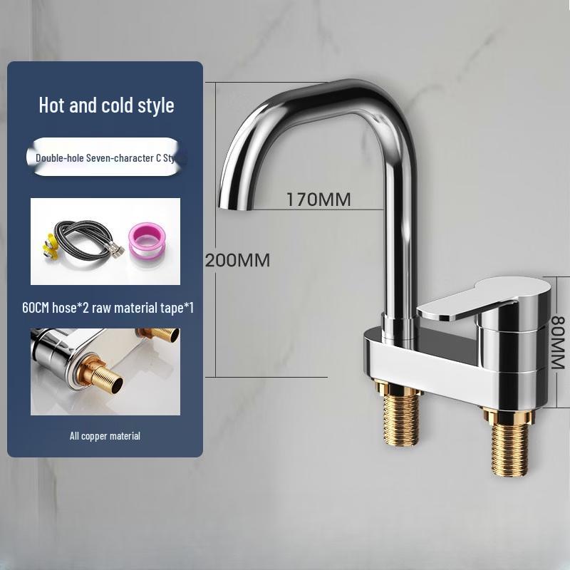 Gongzu All-Brass 2-in-1 Swivel Bathroom Faucet
Gongzu All-Brass 2-in-1 Swivel Bathroom Faucet
