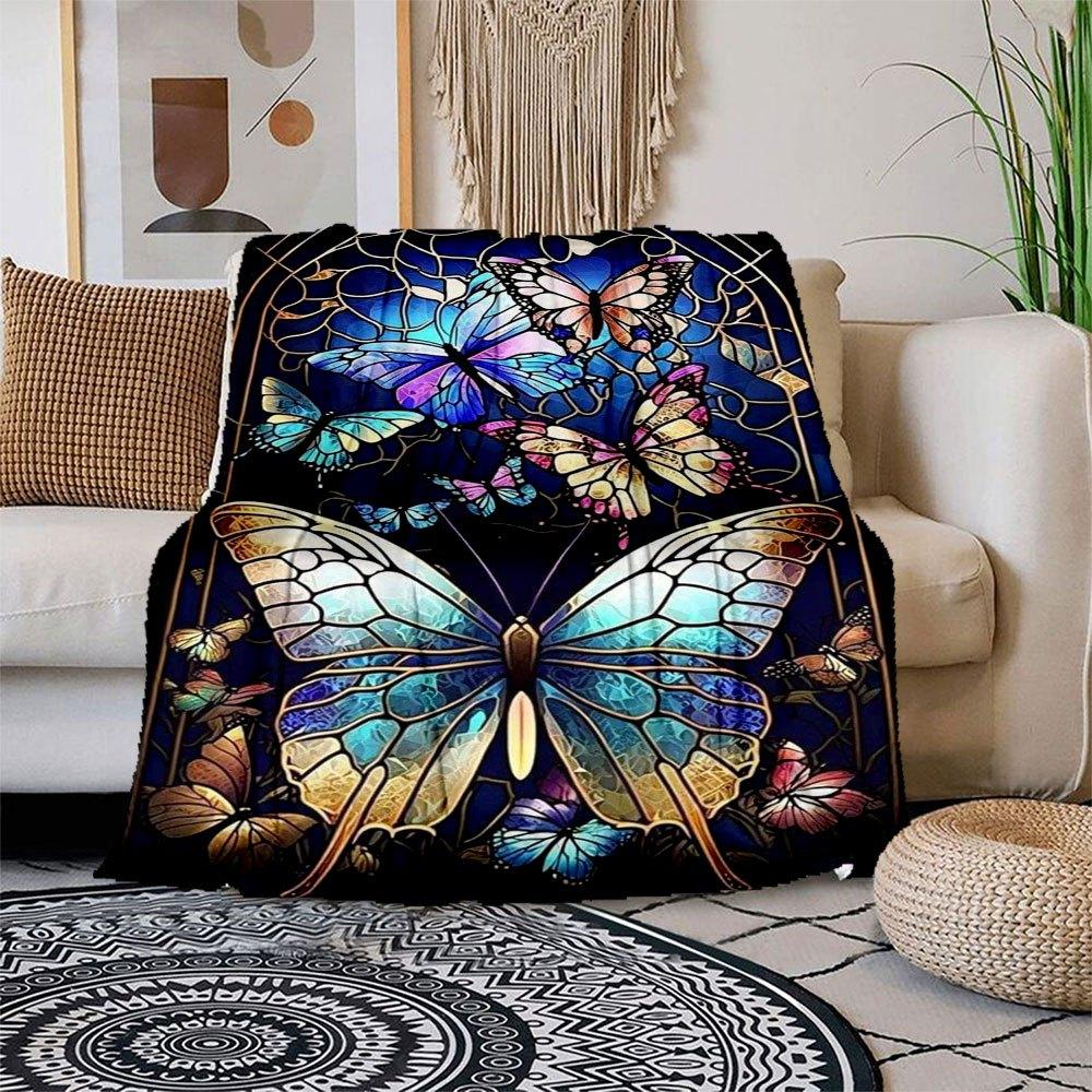 Stained Glass Butterfly Window Art Decor Blanket Flannel Throw Blanket for Sofa, Bed, Travel, Camping, Office, Couch, Chair, And Bed Gift f 150x180cm
Stained Glass Butterfly Window Art Decor Blanket Flannel Throw Blanket for Sofa, Bed, Travel, Camping, Office, Couch, Chair, And Bed Gift f 150x180cm