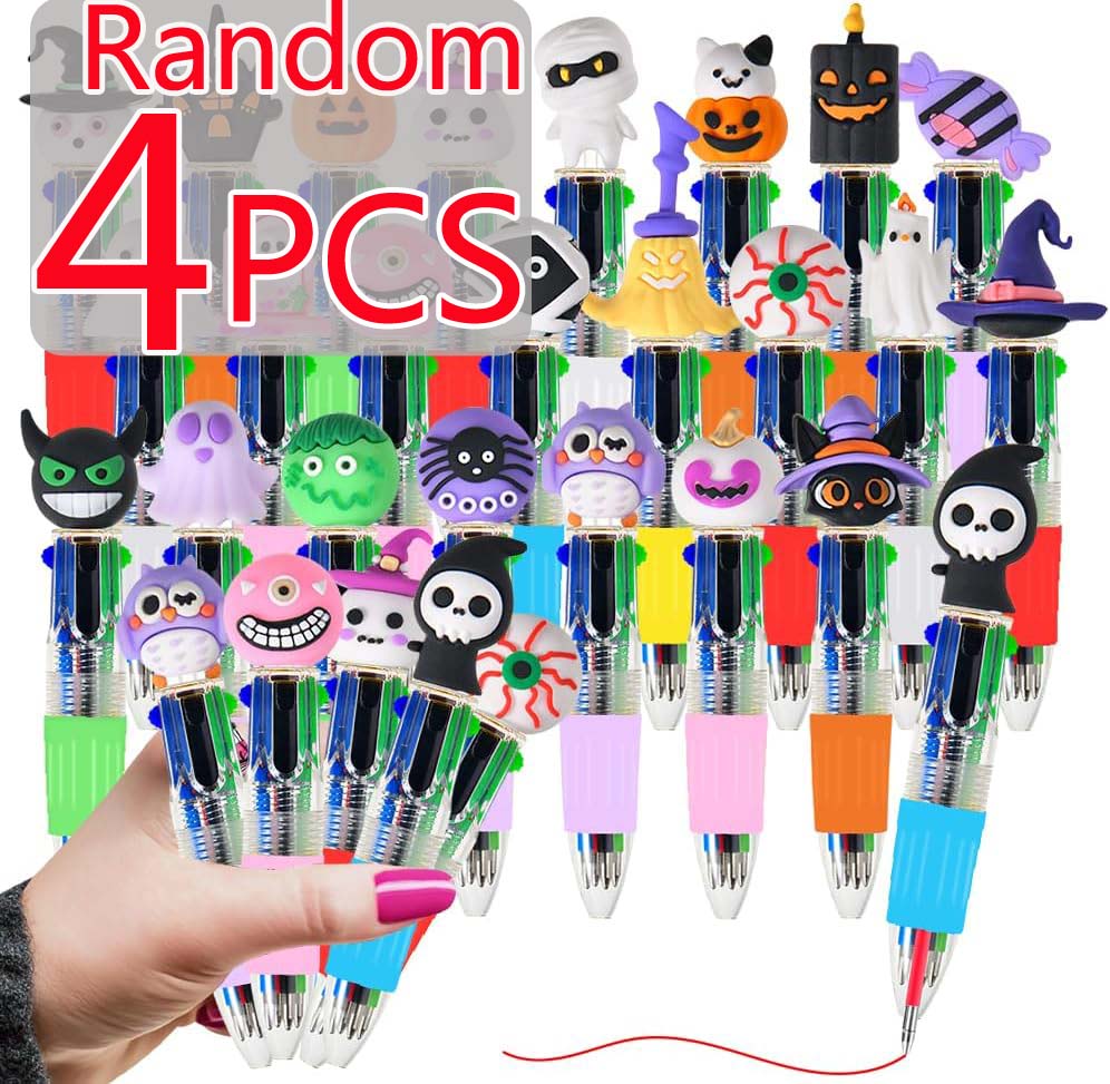 4/8pcs Pumpkin Ghost Bat Halloween Pen Mini 4in1 4 Color Retractable Colored Ballpoint Pen Writing Stationery School Party Gift
4/8pcs Pumpkin Ghost Bat Halloween Pen Mini 4in1 4 Color Retractable Colored Ballpoint Pen Writing Stationery School Party Gift