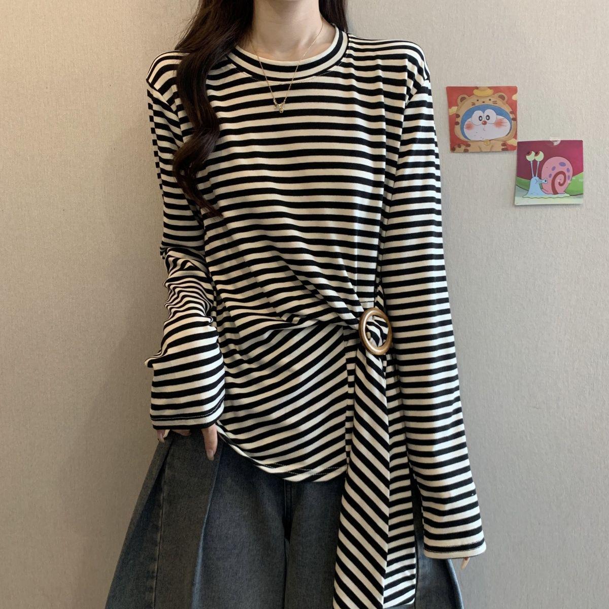 Women s Plus Size Striped Slim Fit Long Sleeve T-shirt: Waist-Cinching, Thinning Design for Spring/Fall. 2XL (approx. 141-160 jins) белый
Women s Plus Size Striped Slim Fit Long Sleeve T-shirt: Waist-Cinching, Thinning Design for Spring/Fall. 2XL (approx. 141-160 jins) белый