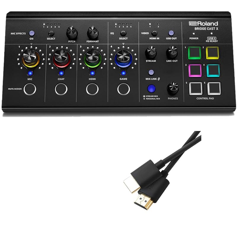 roland gaming mixer BRIDGE CAST X & hdmi cable 2m 2 piece set
roland gaming mixer BRIDGE CAST X & hdmi cable 2m 2 piece set