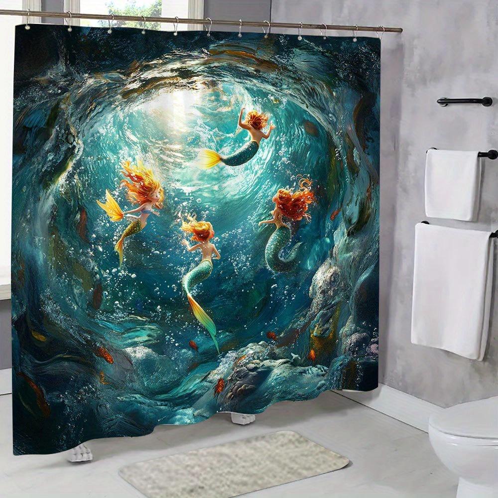 Mermaid Underwater Print Waterproof Shower Curtain For Bathroom, Ocean Life Design High-End Toilet Partition Curtain W60H190(CM)-1 Pcs
Mermaid Underwater Print Waterproof Shower Curtain For Bathroom, Ocean Life Design High-End Toilet Partition Curtain W60H190(CM)-1 Pcs