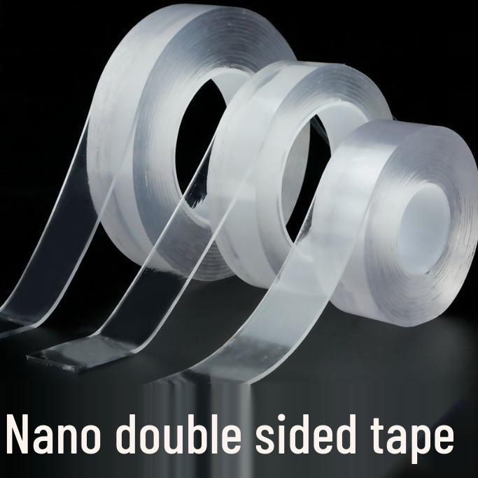 YC Yongcheng Прозрачная моющаяся нано-лента с высокой адгезией - Двусторонняя, без следов, высокотемпературная акриловая лента 0.5MM transparent film; 10MM wide x 1M long