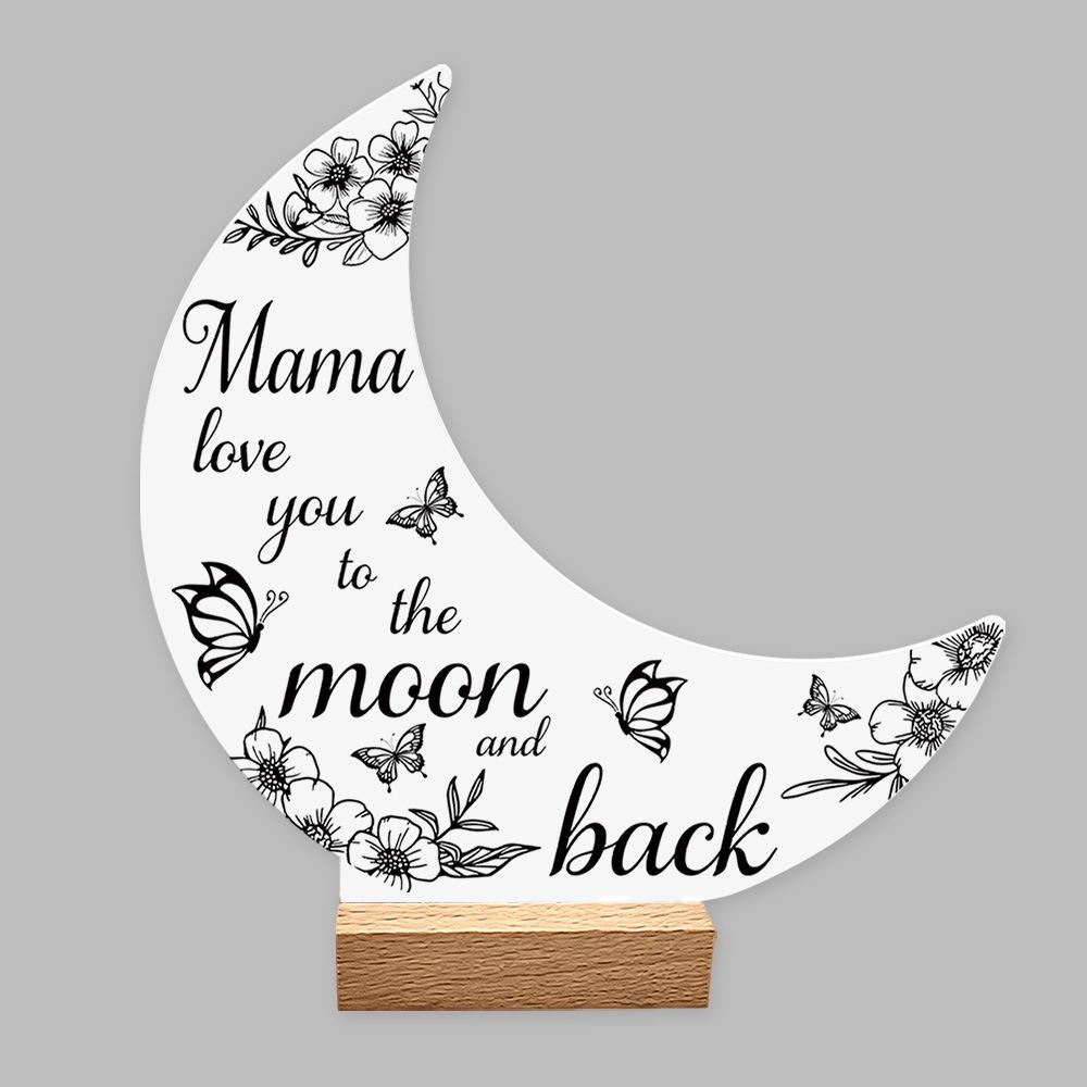 with Wood Base Desktop Ornament Mother s Day Decorative Figurine 3D Moon Decorative Ornaments Gift C-Black
with Wood Base Desktop Ornament Mother s Day Decorative Figurine 3D Moon Decorative Ornaments Gift C-Black