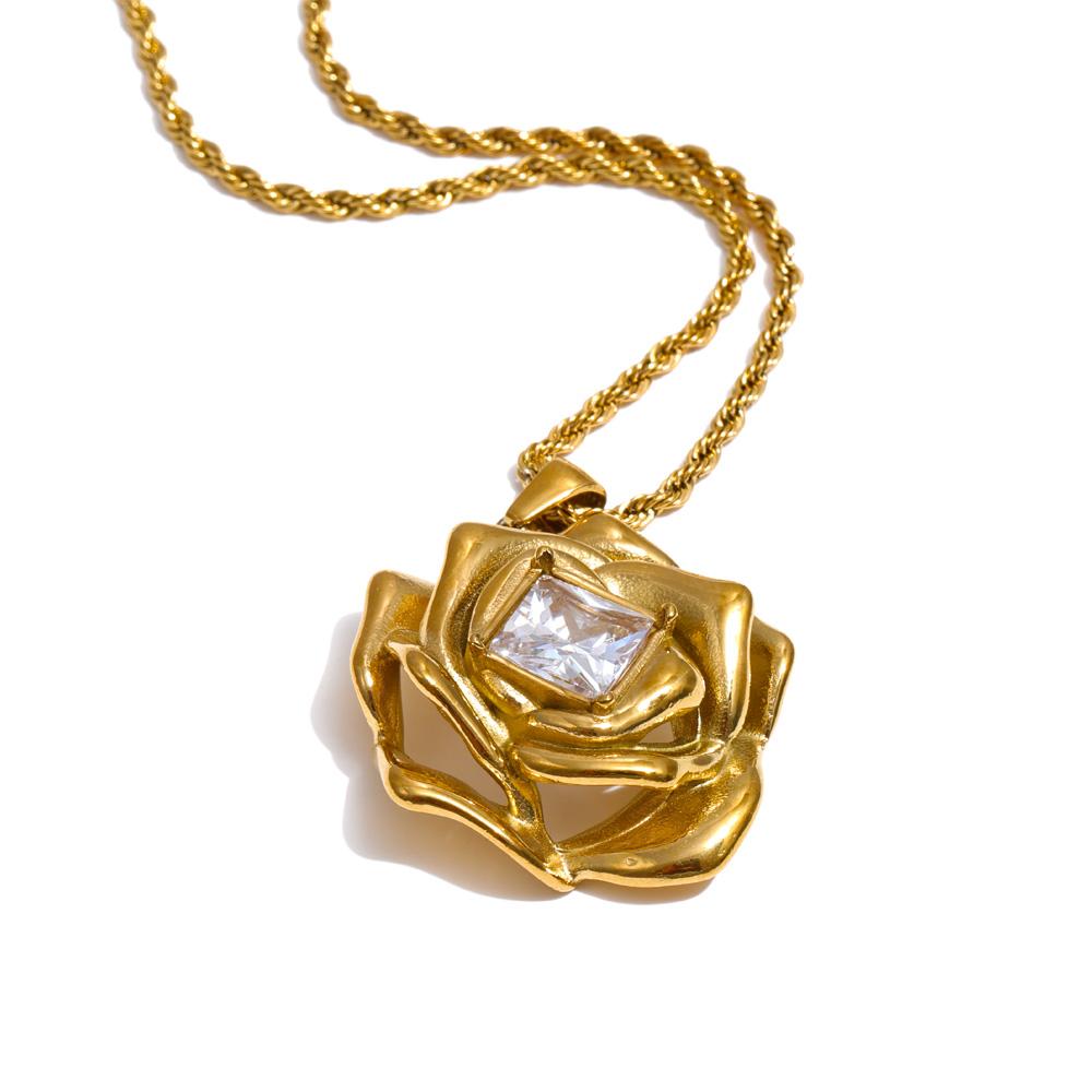 Yhpup Delicate Stainless Steel Zirconia Flower Pendant Necklace Earrings Set 18K Golden Plated Popular Arrivals Jewelry Gift
Yhpup Delicate Stainless Steel Zirconia Flower Pendant Necklace Earrings Set 18K Golden Plated Popular Arrivals Jewelry Gift