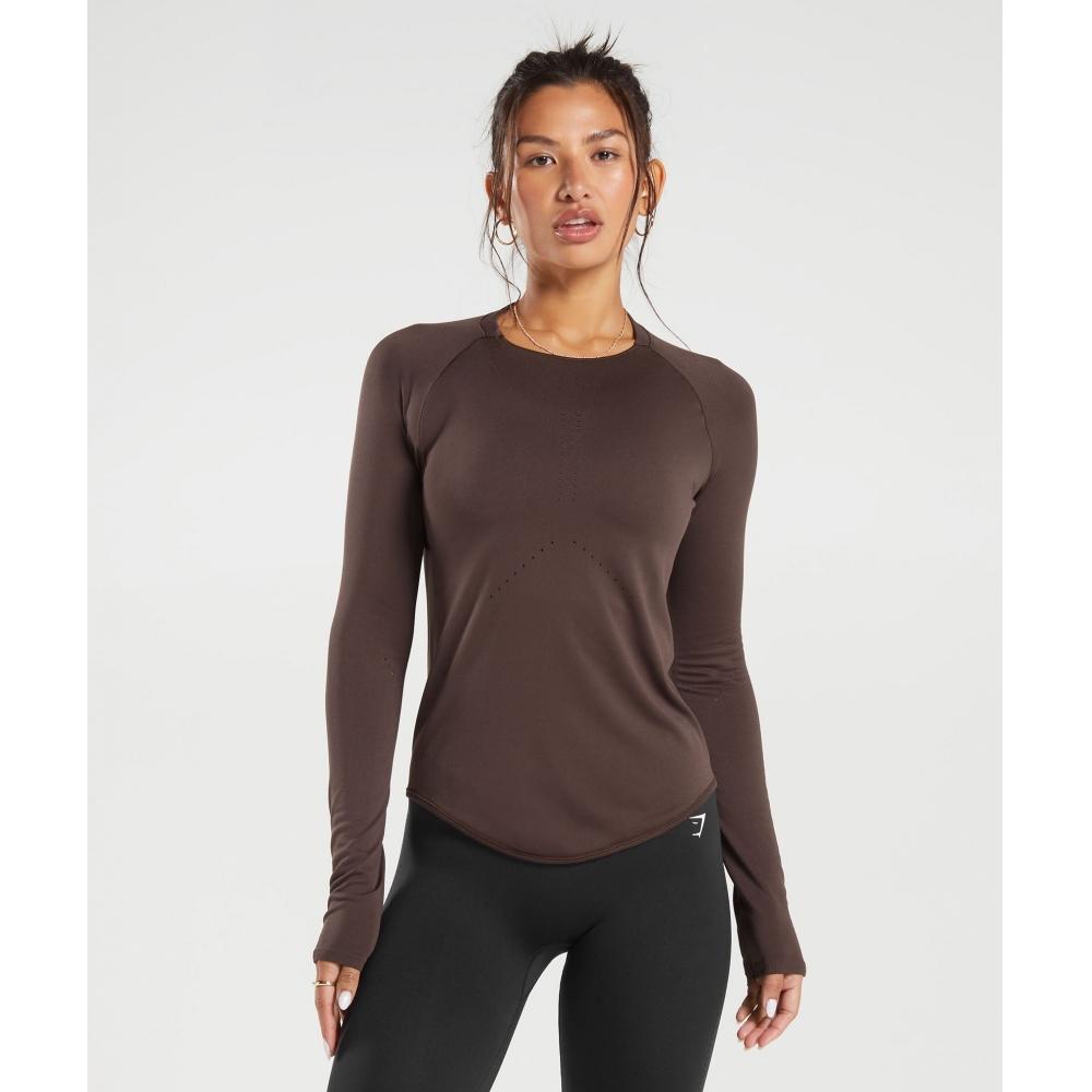 GYMSHARK Sweat Бесшовный топ с длинными рукавами Shadow Brown B3A6T NBZT 
GYMSHARK Sweat Бесшовный топ с длинными рукавами Shadow Brown B3A6T NBZT