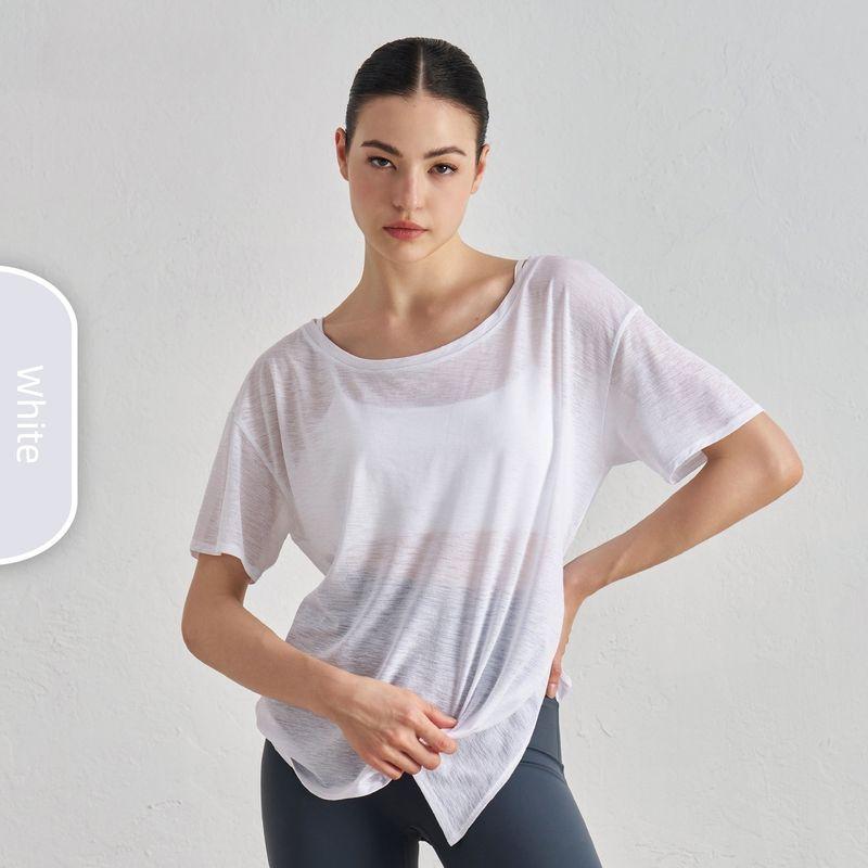 Loose Blazer Short sleeve Lightweight Breathable Fashion Outdoor Yoga T-shirt Women Waist Slit Yoga Clothes Cover up White White S/M
Loose Blazer Short sleeve Lightweight Breathable Fashion Outdoor Yoga T-shirt Women Waist Slit Yoga Clothes Cover up White White S/M