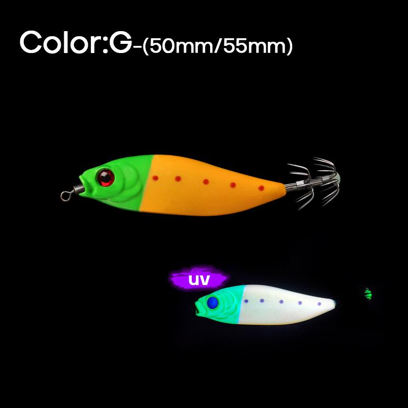 1PC UV Glow 50/55mm Squid Jig Lure EGI Artificial Bait for Cuttlefish Octopus Webfoot Wooden Shrimp Design Saltwater Fishing 50mm 4g
1PC UV Glow 50/55mm Squid Jig Lure EGI Artificial Bait for Cuttlefish Octopus Webfoot Wooden Shrimp Design Saltwater Fishing 50mm 4g