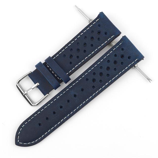 New Design Oil Wax Cow Leather Watch band 18mm 20mm 22mm 24mm Vintage Porous Watch Strap Handmade Watch Accessories 18mm темно-синього кольору
New Design Oil Wax Cow Leather Watch band 18mm 20mm 22mm 24mm Vintage Porous Watch Strap Handmade Watch Accessories 18mm темно-синього кольору