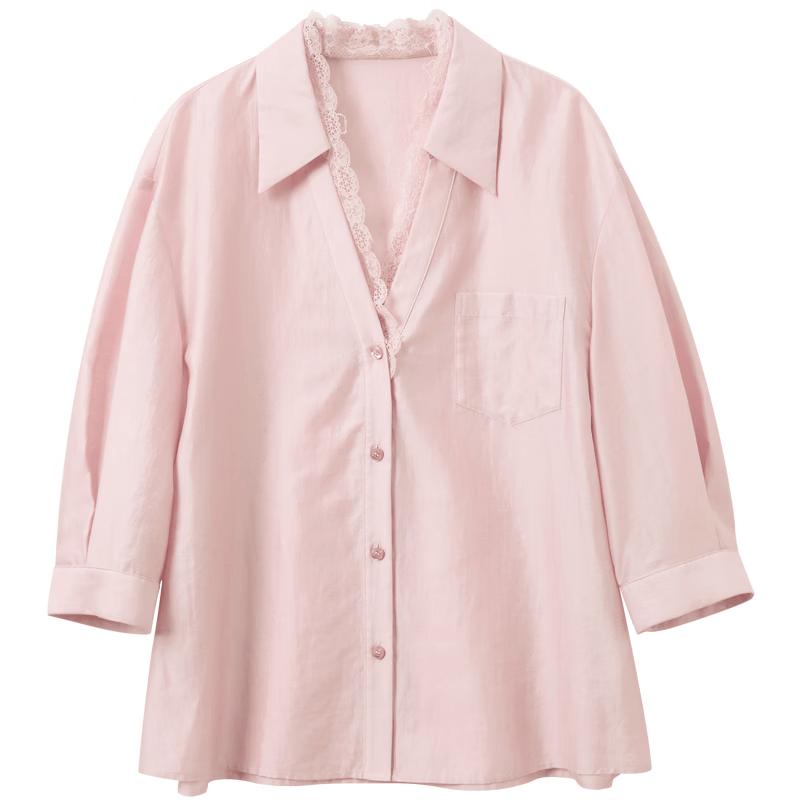 Sancai Women s Nine-Sleeve Patchwork Blouse L
Sancai Women s Nine-Sleeve Patchwork Blouse L
