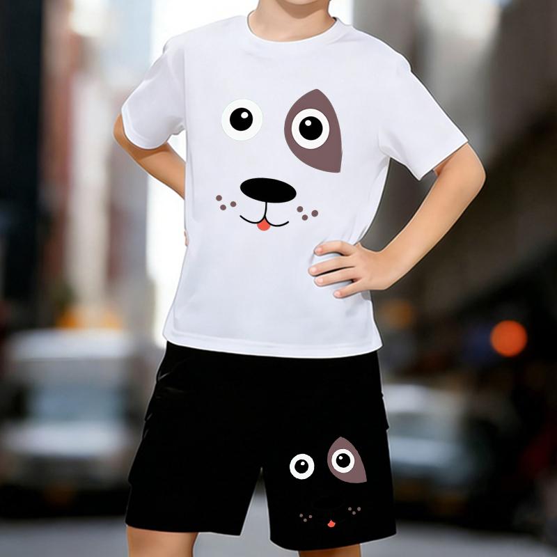Boys 2 Piece Cartoon Puppy Printed outfit, Short Sleeve T-Shirt and Shorts Set for Kids Age 5-14,White, Black Sporty Casual Summer Clothes 13-14 Years
Boys 2 Piece Cartoon Puppy Printed outfit, Short Sleeve T-Shirt and Shorts Set for Kids Age 5-14,White, Black Sporty Casual Summer Clothes 13-14 Years
