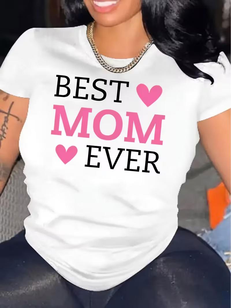 Best Mom Ever Print TShirt Casual Round Neck Short Sleeve Blouse Wo Clothing Top for Wear Gift for Mothers Everyday Outfits S
Best Mom Ever Print TShirt Casual Round Neck Short Sleeve Blouse Wo Clothing Top for Wear Gift for Mothers Everyday Outfits S