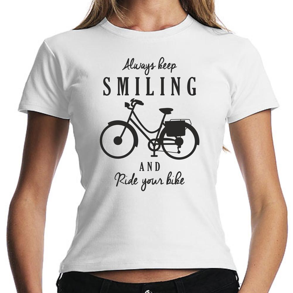 Always Keep Smiling and Ride Your Bike Bicycle Fun Women Girlie T-Shirt S
Always Keep Smiling and Ride Your Bike Bicycle Fun Women Girlie T-Shirt S