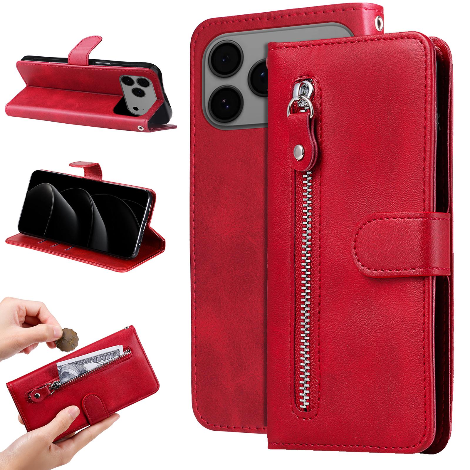 For iPhone 17 Pro Max PU Leather Cases with Zipper Pocket Wallet Phone Cover Stand Red
For iPhone 17 Pro Max PU Leather Cases with Zipper Pocket Wallet Phone Cover Stand Red
