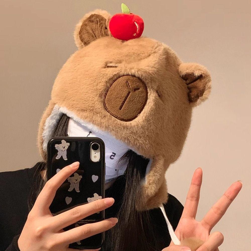 Pullover Hat Cute Capybara Hat Cartoon Plush Cap Cute Animals Ears Beanie Hats Winter Autumn білий
Pullover Hat Cute Capybara Hat Cartoon Plush Cap Cute Animals Ears Beanie Hats Winter Autumn білий