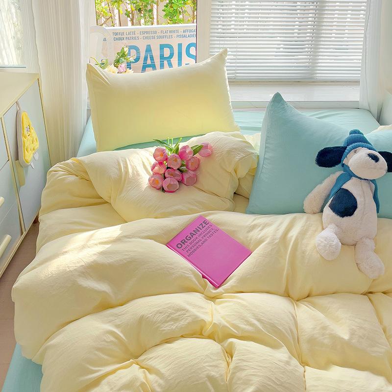 Комплект из четырех предметов из однотонного выстиранного хлопка класса А Shuangpin для общежития, 3 предмета, простой, материнский и младенческий класс, приятный к коже, можно спать голым, односпальный Single sheet 1.6 * 2.3m
Комплект из четырех предметов из однотонного выстиранного хлопка класса А Shuangpin для общежития, 3 предмета, простой, материнский и младенческий класс, приятный к коже, можно спать голым, односпальный Single sheet 1.6 * 2.3m