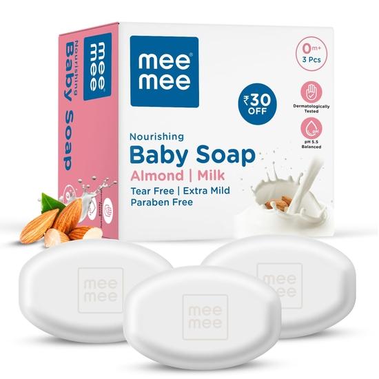 Mee Mee Gentle Baby Soap 75g (Pack of 3) | Gentle Bathing Bar Infused with Chamomile, Olive, Almond Oil, and Milk Extracts| Tear-Free Formula
Mee Mee Gentle Baby Soap 75g (Pack of 3) | Gentle Bathing Bar Infused with Chamomile, Olive, Almond Oil, and Milk Extracts| Tear-Free Formula