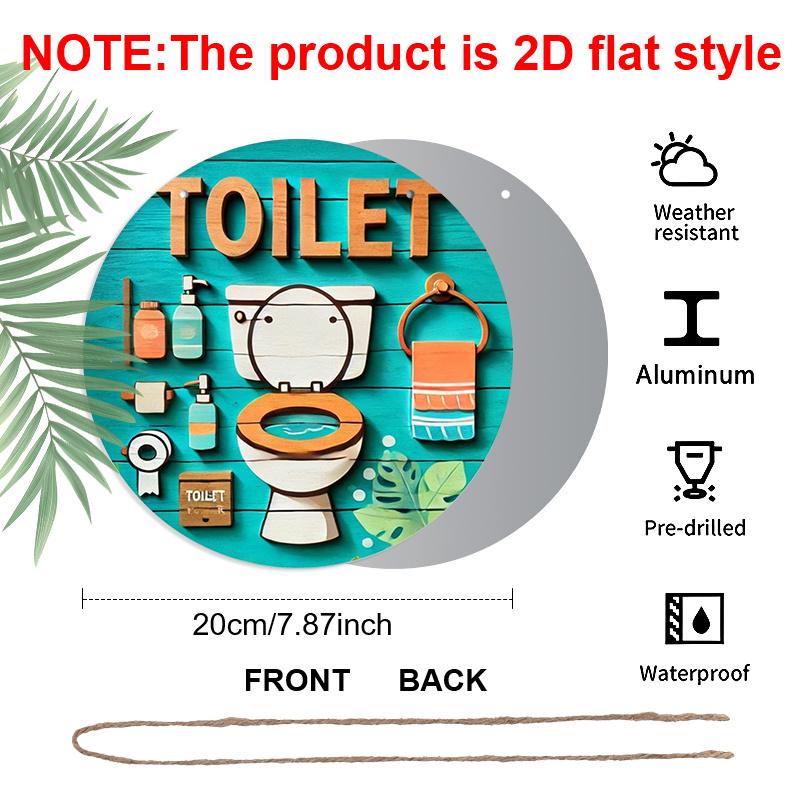 2D Flat 1pc, Vintage Toilet-Themed Metal Sign Vintage Toilet-Themed Decorative Metal Sign, 8x8 Inch Round Aluminum Wall Art, Door Mount, No 1pc
2D Flat 1pc, Vintage Toilet-Themed Metal Sign Vintage Toilet-Themed Decorative Metal Sign, 8x8 Inch Round Aluminum Wall Art, Door Mount, No 1pc