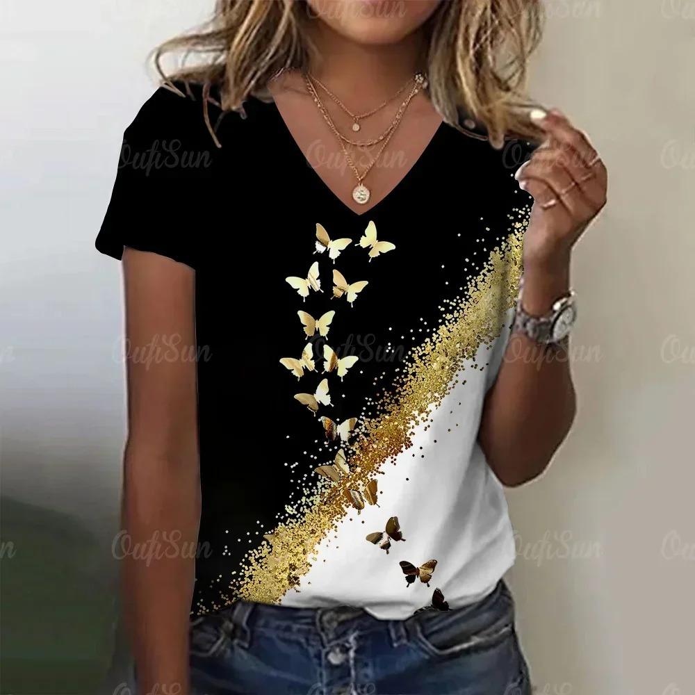 Summer New Women s T-shirt 3d Floral Print V-neck Short-sleeved Fashion Plus Size 5XL
Summer New Women s T-shirt 3d Floral Print V-neck Short-sleeved Fashion Plus Size 5XL