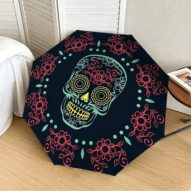 1pc Sugar Skull Decor Automatic Folding Umbrella, 8-Rib Durable Frame, Durable Foldable Design - Elegant Gift for Commute yy251210046
1pc Sugar Skull Decor Automatic Folding Umbrella, 8-Rib Durable Frame, Durable Foldable Design - Elegant Gift for Commute yy251210046