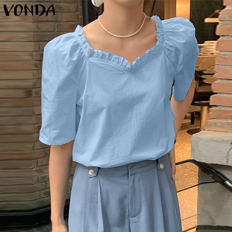 VONDA женская летняя прямая однотонная свободная блузка с пышным вырезом и лепестками и короткими рукавами
VONDA женская летняя прямая однотонная свободная блузка с пышным вырезом и лепестками и короткими рукавами