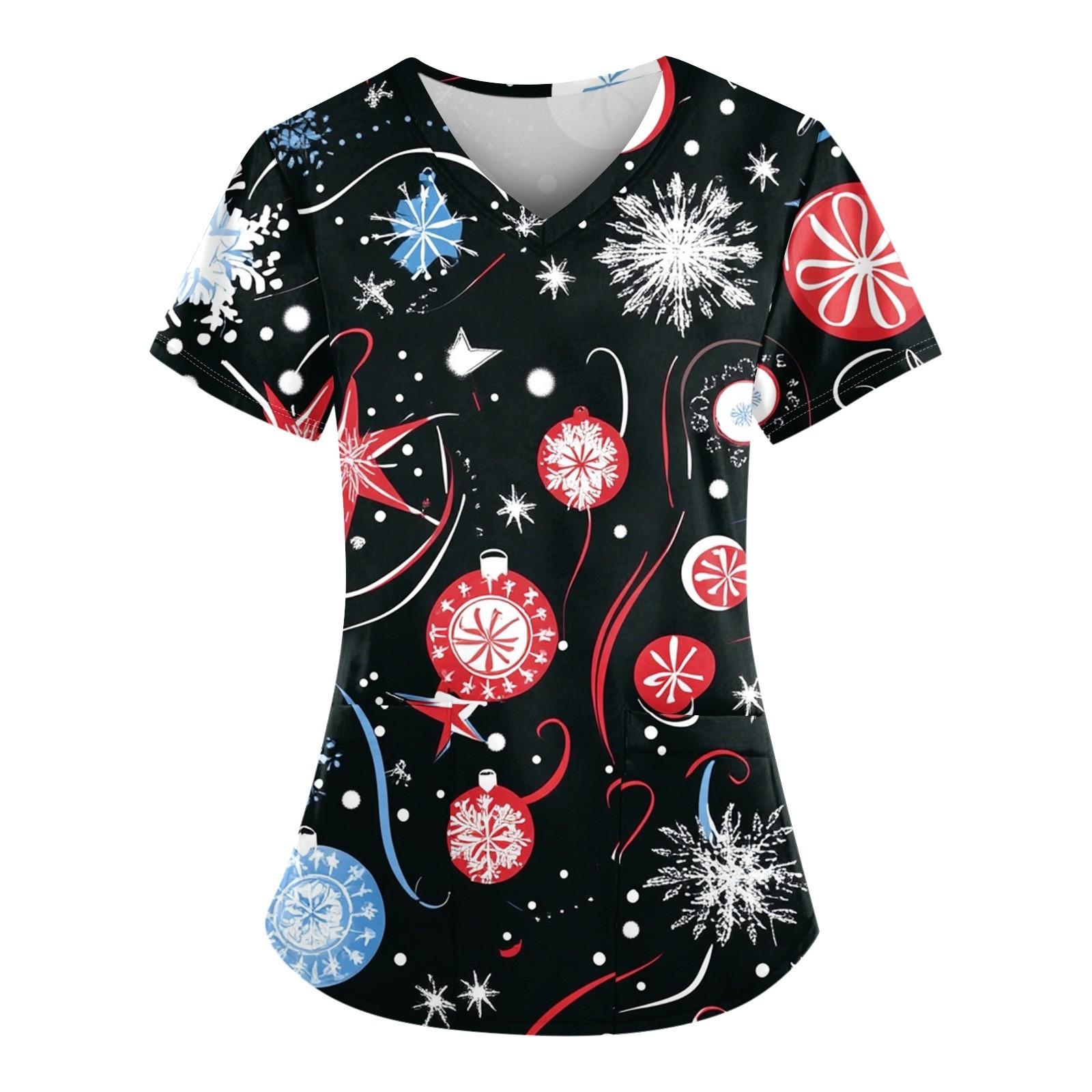 Жіночий різдвяний сніговик, вільний принт, кишеня з V-подібним вирізом і короткими рукавами S чорний
Жіночий різдвяний сніговик, вільний принт, кишеня з V-подібним вирізом і короткими рукавами S чорний