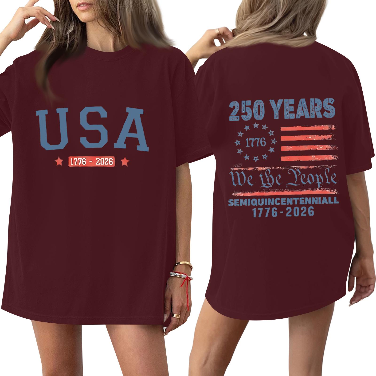 Women s Fashionable Casual Short-Sleeve Round Neck Printed T-Shirt For The 250th Anniversary Of The Founding Of The United States XXXXXL
Women s Fashionable Casual Short-Sleeve Round Neck Printed T-Shirt For The 250th Anniversary Of The Founding Of The United States XXXXXL