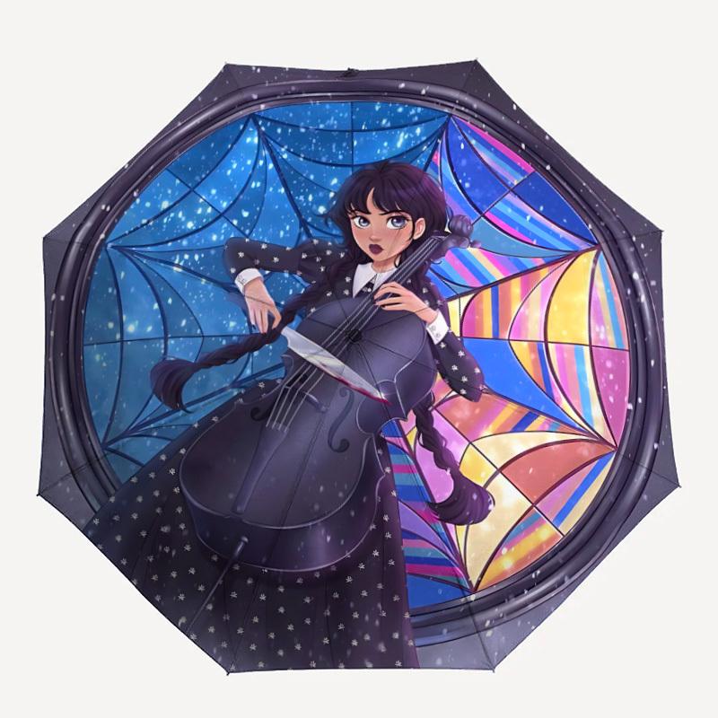 1pc Wednesday Addams Automatic Open/Close Folding Umbrella, Windproof 8 Rib Construction, Lightweight Travel Umbrella,a0903206
1pc Wednesday Addams Automatic Open/Close Folding Umbrella, Windproof 8 Rib Construction, Lightweight Travel Umbrella,a0903206