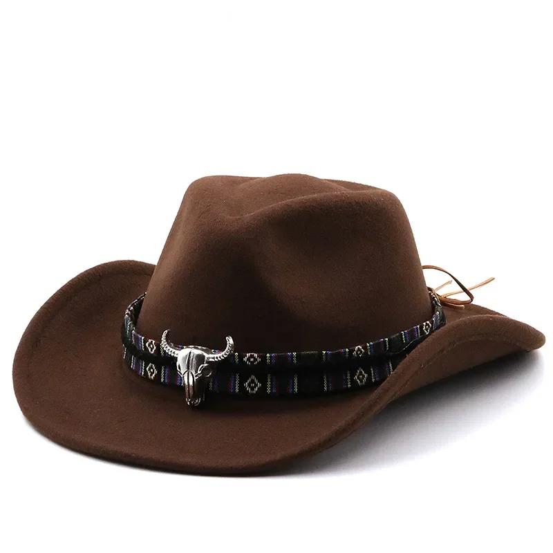 Fashion Western Cowboy Hat with Cow Head Band Wide Brim Hats Pop Jazz Hat Winter Men Women Jazz Wool Hats Cow Girl Hat
Fashion Western Cowboy Hat with Cow Head Band Wide Brim Hats Pop Jazz Hat Winter Men Women Jazz Wool Hats Cow Girl Hat