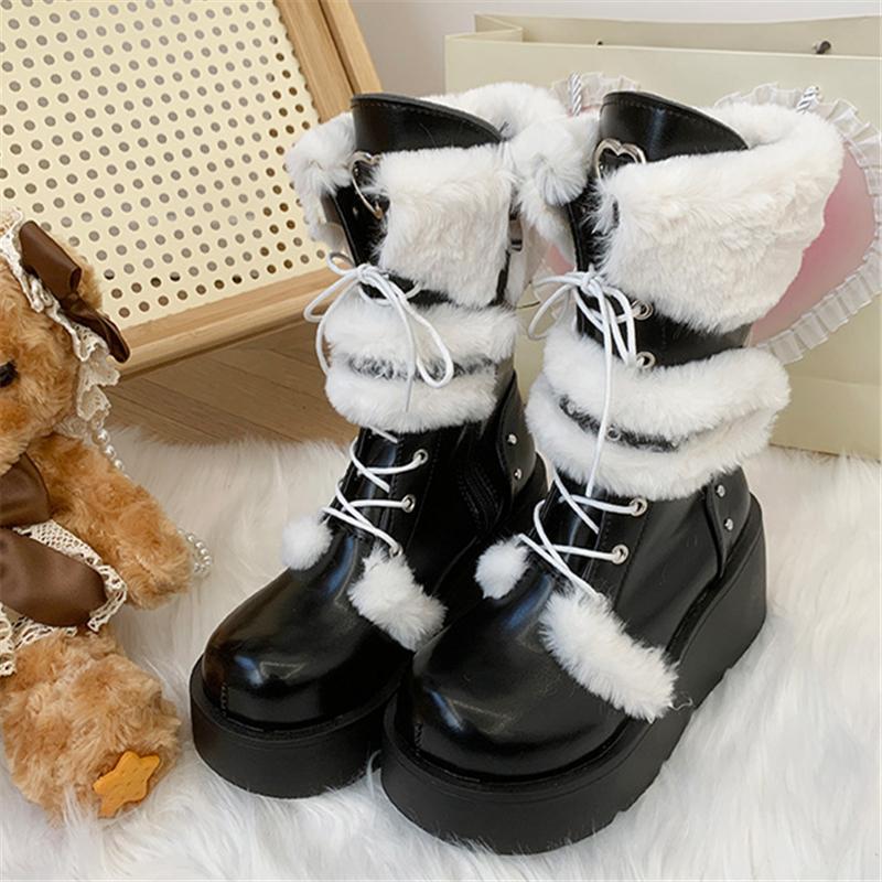 Retro Thick Bottom Platform Increase Knight Boots Women Flat Heel Designer Lolita Shoes Keep Warm Increasing Casual Ankle Boots 40
Retro Thick Bottom Platform Increase Knight Boots Women Flat Heel Designer Lolita Shoes Keep Warm Increasing Casual Ankle Boots 40