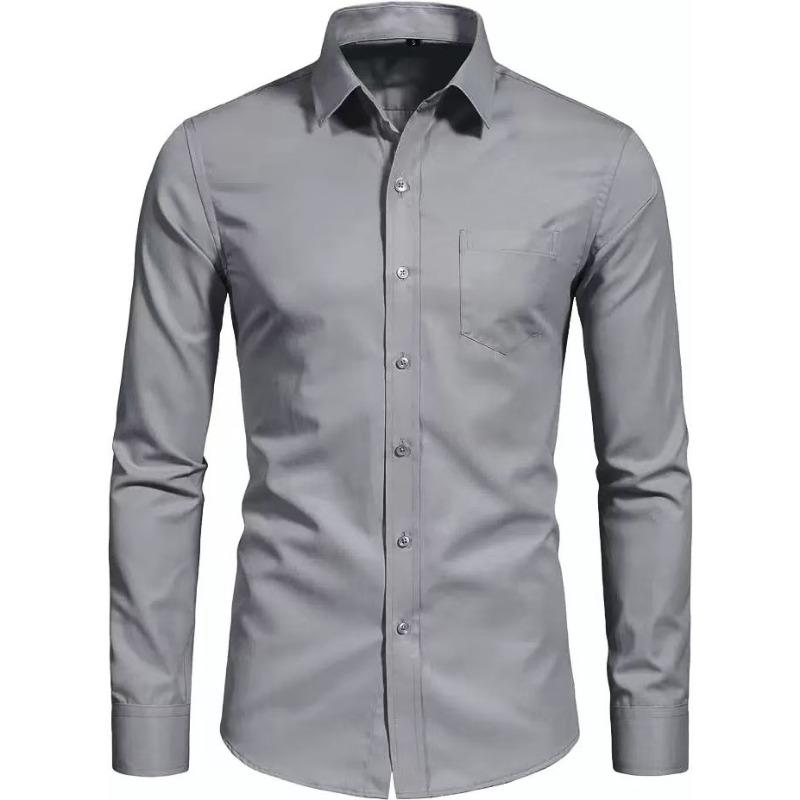 Mens Solid Color Long Sleeve Button Down Dress Shirt S сірий
Mens Solid Color Long Sleeve Button Down Dress Shirt S сірий