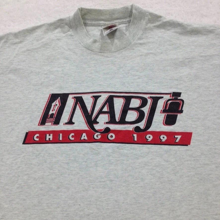 vtg 1997 NABJ CHICAGO T-Shirt M/L single stitch thin 90s black journalists 2XL
vtg 1997 NABJ CHICAGO T-Shirt M/L single stitch thin 90s black journalists 2XL