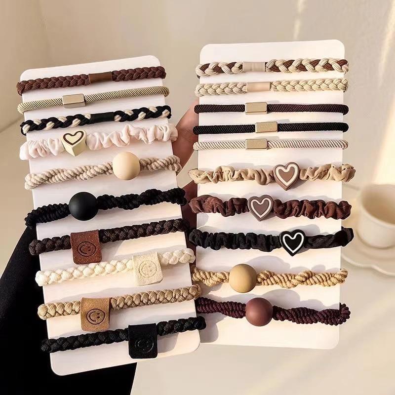 5pcs/Set Simple Heart Ball Charms Scrunchie No Damage Elastic Braided Hair Ties Ropes Women Girls Ponytail Holder Rubber Band
5pcs/Set Simple Heart Ball Charms Scrunchie No Damage Elastic Braided Hair Ties Ropes Women Girls Ponytail Holder Rubber Band