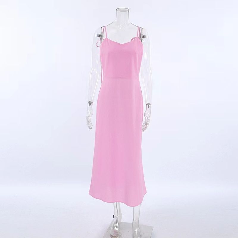 European and American Summer Fashion Sling Sexy Backless Dress Sexy Backless Suspender Dress Pink S
European and American Summer Fashion Sling Sexy Backless Dress Sexy Backless Suspender Dress Pink S