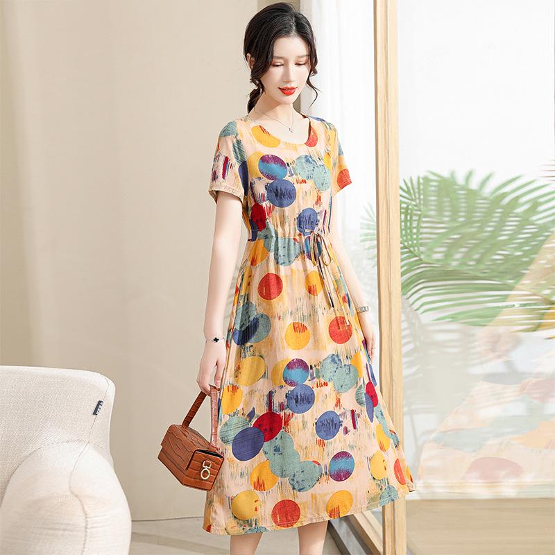 Floral Summer Cotton Dress for Middle-Aged & Young Mothers – Loose, Plus-Size, Over-the-Knee with Waist Cinching. 5XL (160-185 lbs)
Floral Summer Cotton Dress for Middle-Aged & Young Mothers – Loose, Plus-Size, Over-the-Knee with Waist Cinching. 5XL (160-185 lbs)