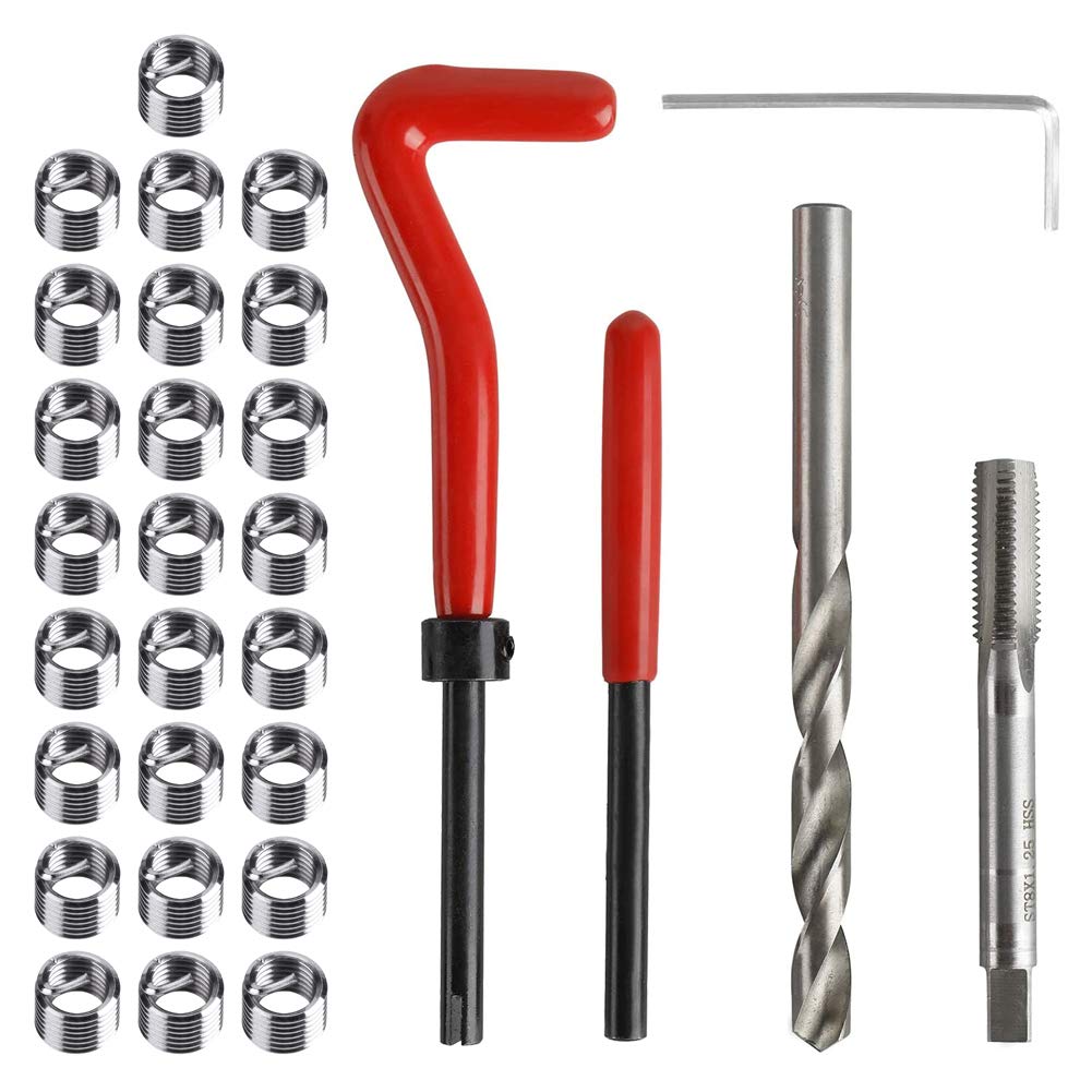 Saipor M8 Screw Thread Repair Kit Screw Hole Regeneration Screw Hole Repair Set Thread Repair Kit for Automotive Repair x1.25mm
Saipor M8 Screw Thread Repair Kit Screw Hole Regeneration Screw Hole Repair Set Thread Repair Kit for Automotive Repair x1.25mm