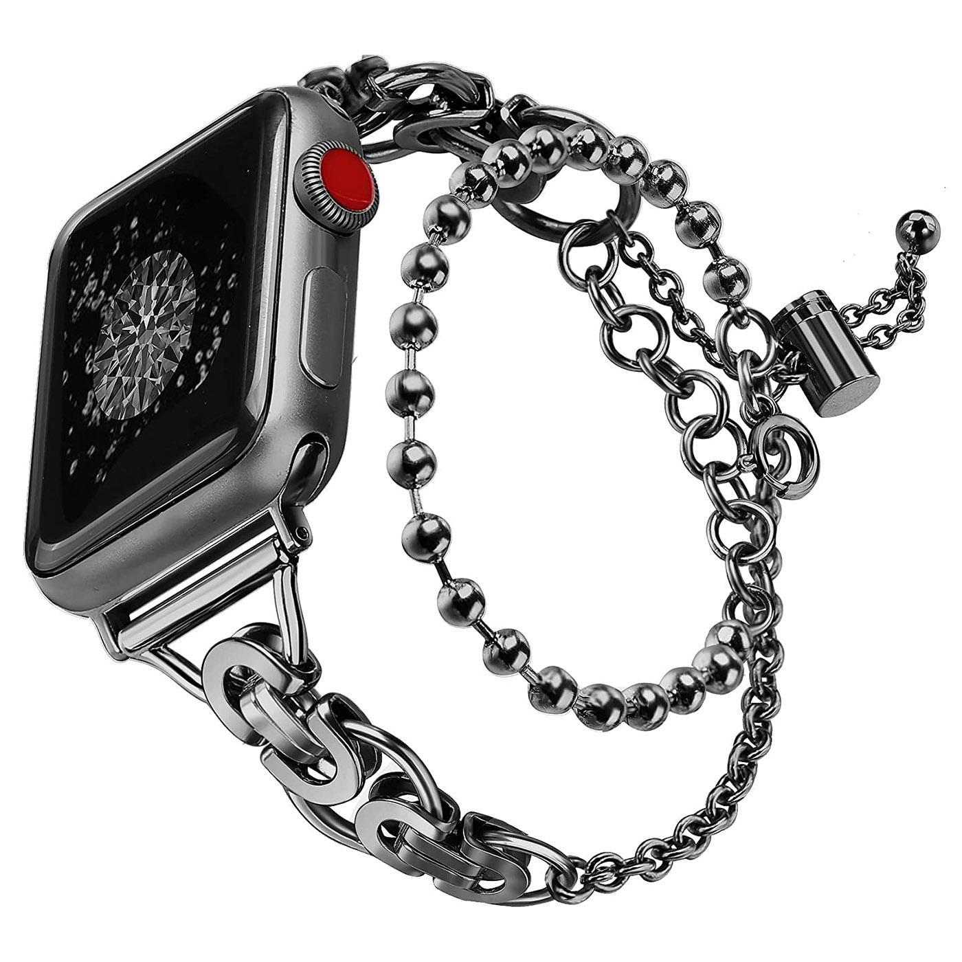 For Apple Watch Series 10 42mm/9 8 7 41mm/6 5 4 SE SE (2022) SE (2023) 40mm/3 2 1 38mm Zinc Alloy Wrist Strap Two Rows Bracelet Beads Smart Watch Band Black
For Apple Watch Series 10 42mm/9 8 7 41mm/6 5 4 SE SE (2022) SE (2023) 40mm/3 2 1 38mm Zinc Alloy Wrist Strap Two Rows Bracelet Beads Smart Watch Band Black