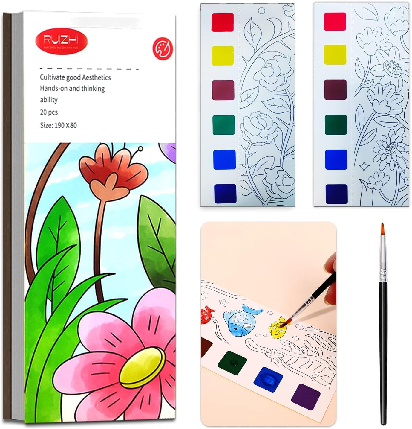 CUTEONEE Water Coloring Book for Coloring 20 Включает в себя акварельные раскраски для детей начальной школы, образовательные цветочные узоры для малышей, детская книга, 
CUTEONEE Water Coloring Book for Coloring 20 Включает в себя акварельные раскраски для детей начальной школы, образовательные цветочные узоры для малышей, детская книга,