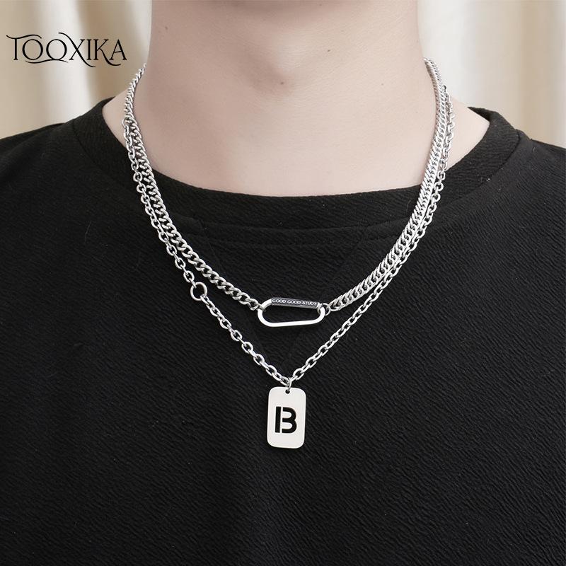 Tooxika двухслойное квадратное брендовое ожерелье из титановой стали с буквами, модный свитер в стиле хип-хоп, цепочка на ключицы, аксессуары для свитера унисекс
Tooxika двухслойное квадратное брендовое ожерелье из титановой стали с буквами, модный свитер в стиле хип-хоп, цепочка на ключицы, аксессуары для свитера унисекс