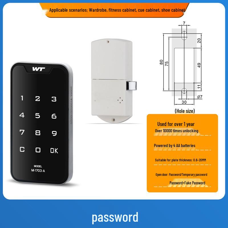 Электронный индукционный парольный замок безопасности для шкафа и ящика 1703-A
Электронный индукционный парольный замок безопасности для шкафа и ящика 1703-A