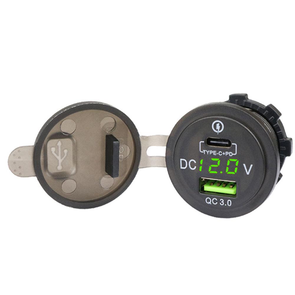 Outlet Power QC 3.0 Socket Voltmeter Waterproof 27mm Accessories DC 12V-24V Dual USB Fast Charger High Quality зелений
Outlet Power QC 3.0 Socket Voltmeter Waterproof 27mm Accessories DC 12V-24V Dual USB Fast Charger High Quality зелений