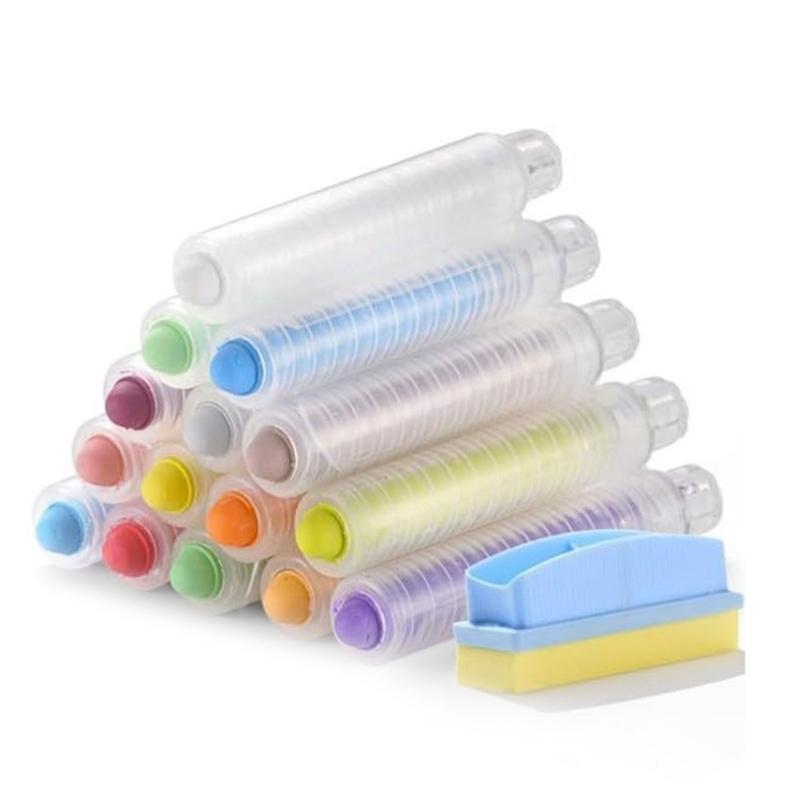 15Pcs Dustless Chalk Colored Sidewalk Chalk with Chalk Holder Whiteboard Eraser for Chalkboards Blackboards 1
15Pcs Dustless Chalk Colored Sidewalk Chalk with Chalk Holder Whiteboard Eraser for Chalkboards Blackboards 1