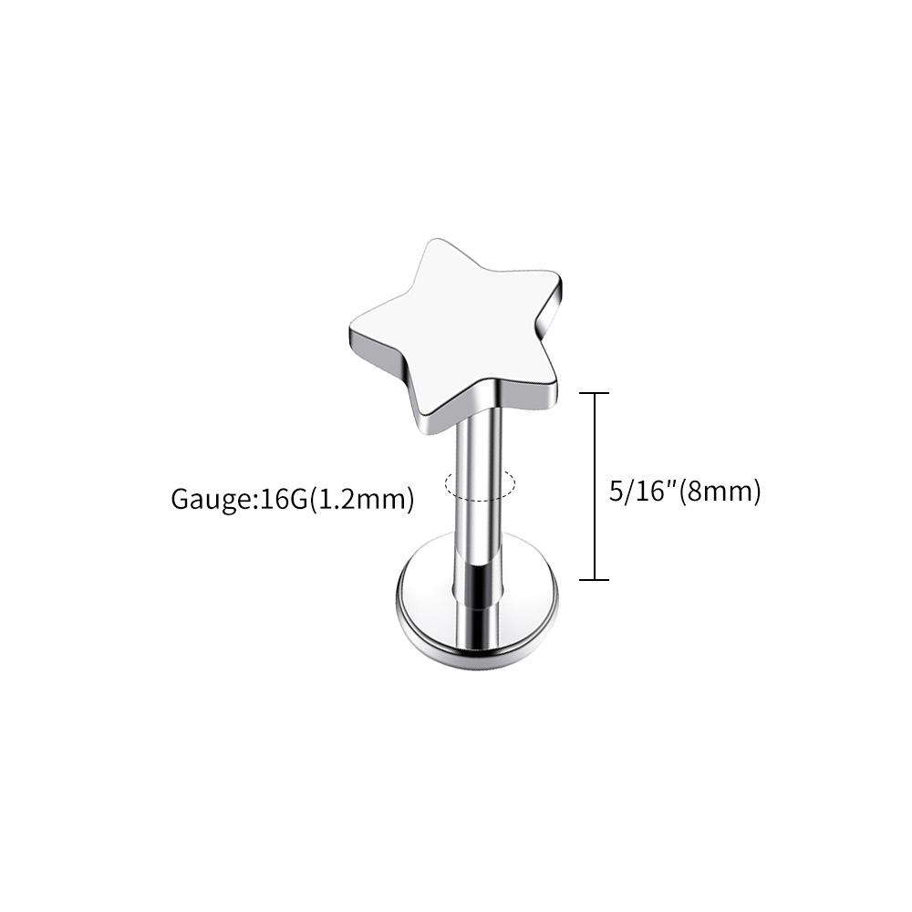 Right Grand G23 Titanium Internally Threaded Star Shape Labret Lip Monroe Helix Tragus Earring Stud Piercing
Right Grand G23 Titanium Internally Threaded Star Shape Labret Lip Monroe Helix Tragus Earring Stud Piercing
