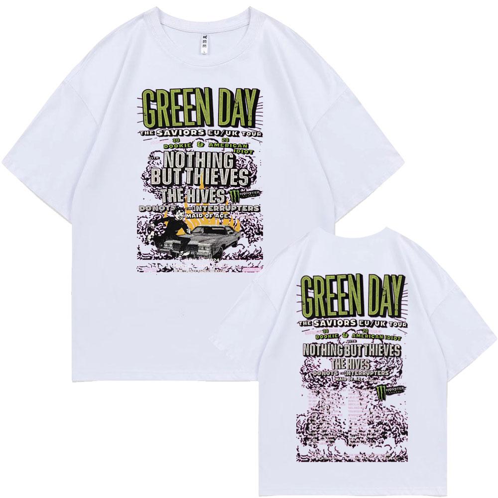 Punk Band Green Day The Saviors Tour Graphic Print T-shirts Men Women Fashion Vintage Tshirt Male Oversized Pure Cotton T Shirt L
Punk Band Green Day The Saviors Tour Graphic Print T-shirts Men Women Fashion Vintage Tshirt Male Oversized Pure Cotton T Shirt L