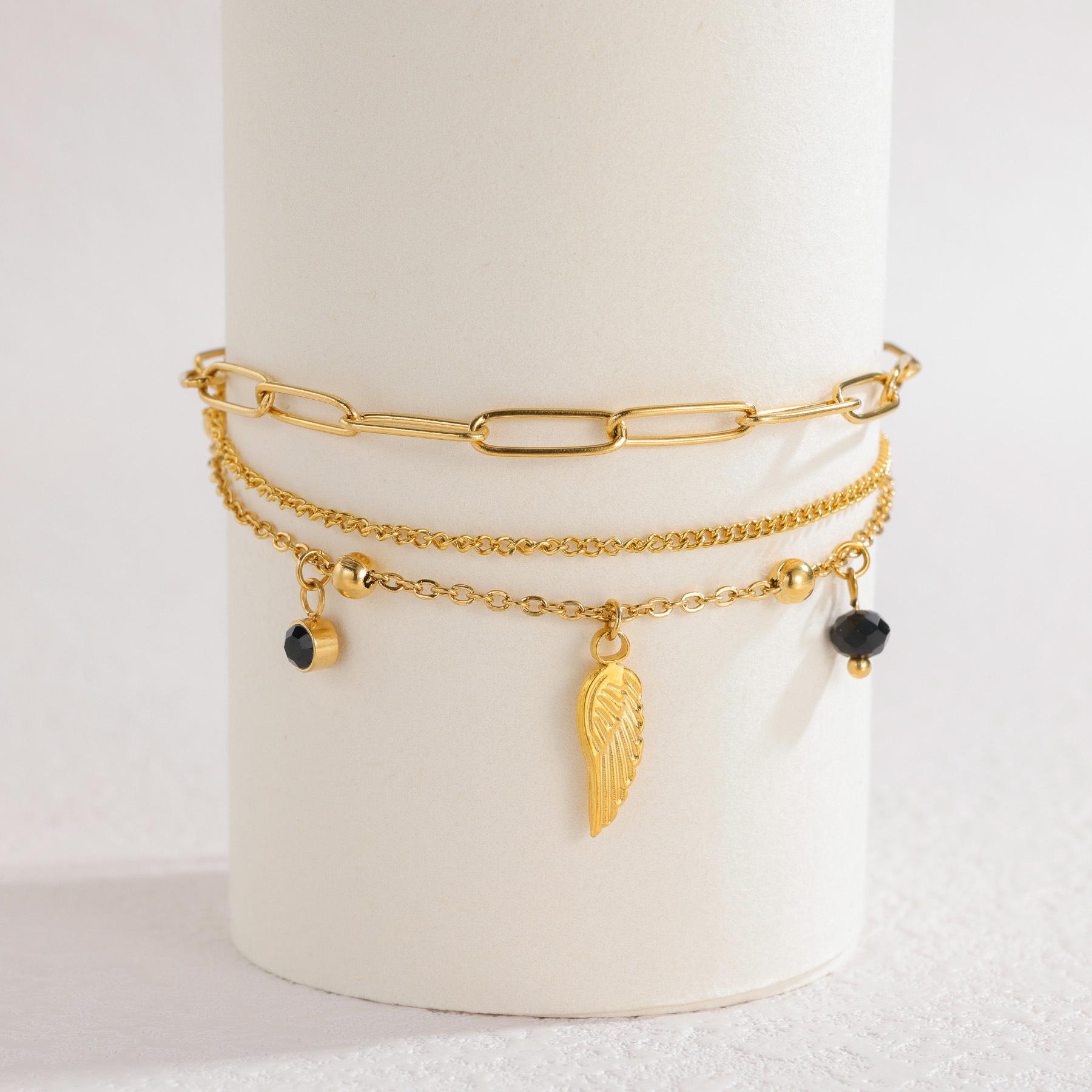 Золотой многослойный браслет с крыльями бабочки - Модная бижутерия из нержавеющей стали для женщин
Золотой многослойный браслет с крыльями бабочки - Модная бижутерия из нержавеющей стали для женщин